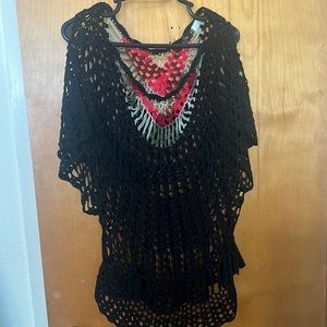 Open weave crochet top. No tag but fits like xl